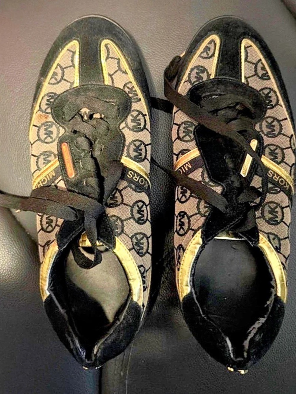 Michael Kors Black & Gold Logo Sneakers